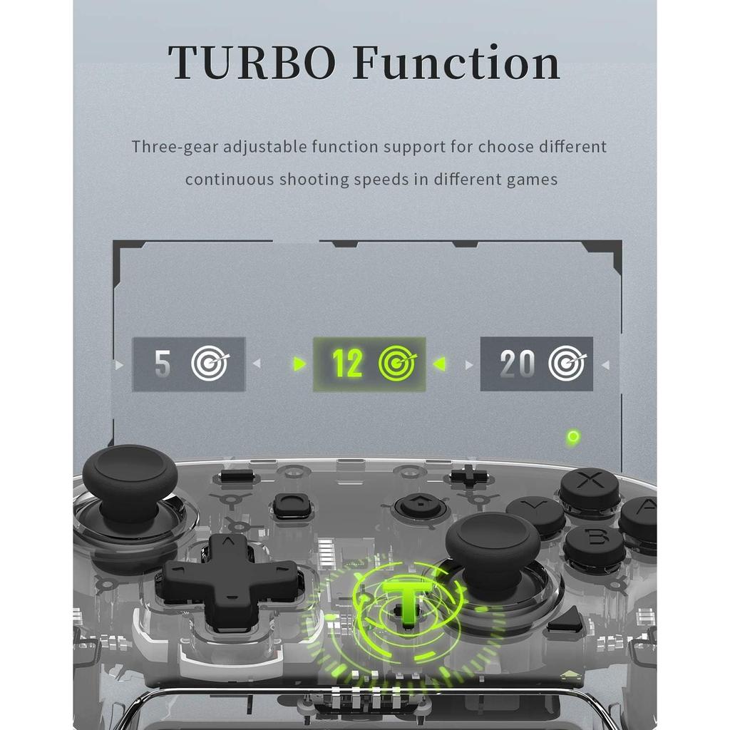 Контроллер переключателя, профессиональный контроллер для переключателя/переключателя Lite/переключателя OLED, регулируемый турборежим, вибрационное движение, гироскоп, прозрачный