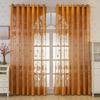 European Style Curtains for Living Room Floral Jacquard Tulle Hollow Out Retro Pattern Fabric Home Decor 1PC