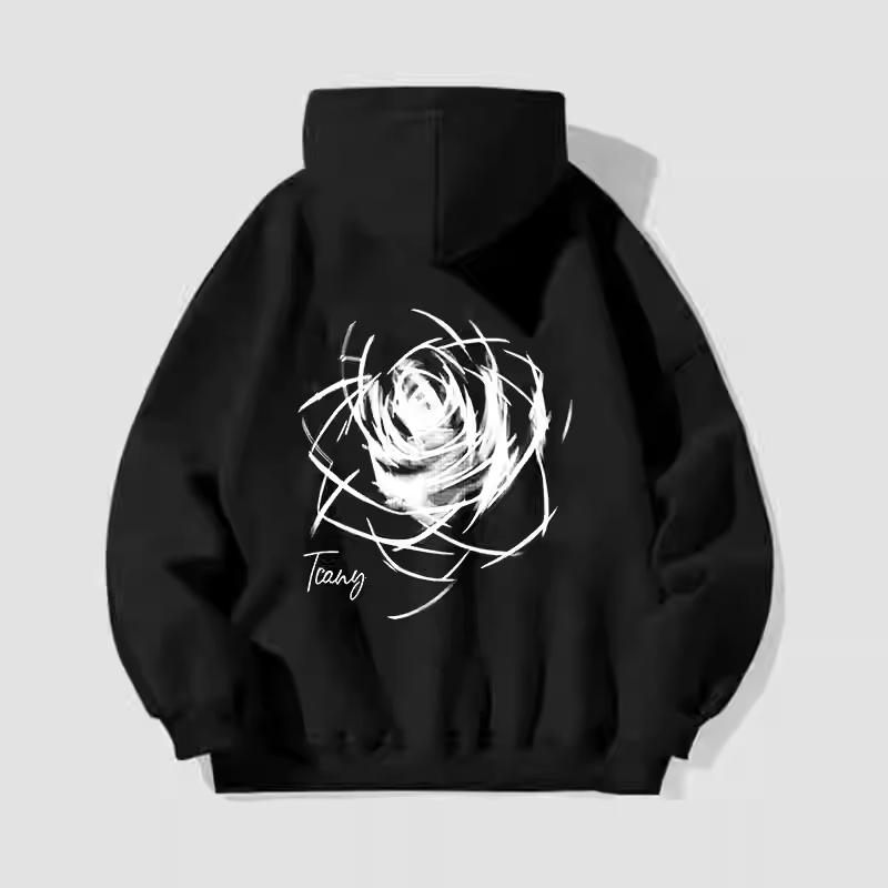 2025 Новый Американский Дизайн Уличной Моды С Принтом Мужские и Женские Осенние и Зимние Худи Свободного Большого Размера Термо Топы