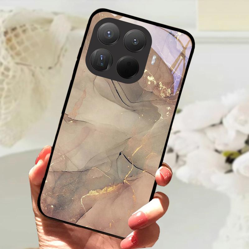 Чехол для Xiaomi 15T Pro Модный Закаленное Стекло Задняя Крышка Телефона Для Xiaomi 15TPro 15 T Xiaomi15T Защитный Чехол Fundas Coque