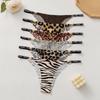 Plus-Size Sexy Leopard Print Ice Silk Women's Underwear with Cotton Crotch