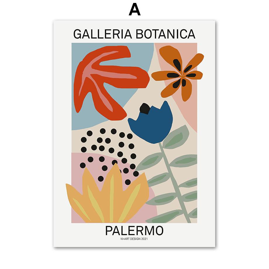 Абстрактное Баухауз Матисс Коралловый цветок ботанический настенное искусство холст картины постеры и принты настенные панно для декора гостиной