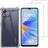 Shockproof Case - Phonillico - Oppo A17 - Soft Silicone - Reinforced Protection - 2 Tempered Glasses