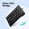 Perixx Wired Type C Keypad Pantograph Thin Includes 2 USB Compatible with Warranty Black C PERIPAD-202C - Key, Type, Hubs, Tablets/PCs [Genuine