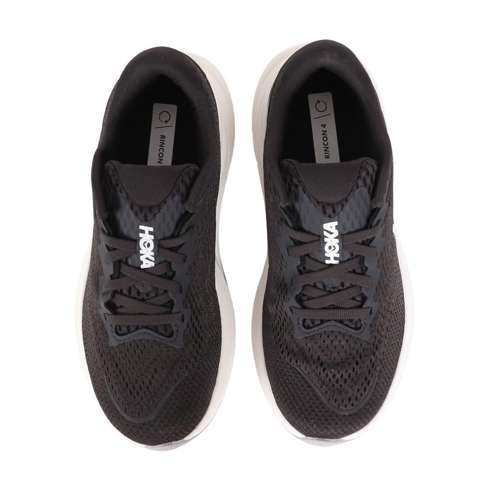 HOKA Rincon 4 Wide Running Size Black and Shoes, Women's, 23.5, White, 1155133-BWHT