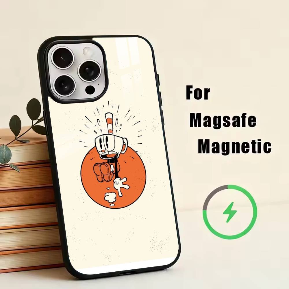 Game Cuphead Phone Case For iPhone17,16,15,14,13,12,11 Plus,Pro Magnetic For Magsafe Wireless Charging