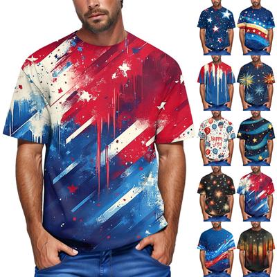 Летняя мужская популярная футболка с круглым вырезом и коротким рукавом с принтом
