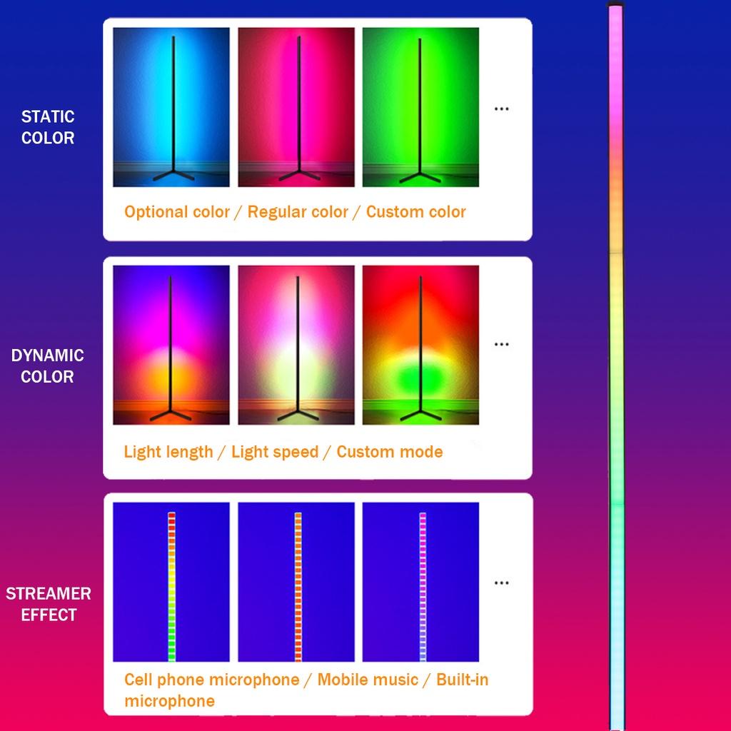 150 СМ Современный RGB Светодиодный Торшер Крытый Угловой Торшер Украшение Дома Живой Рим Художественный Декор Атмосферное Постоянное Освещение Стенда
