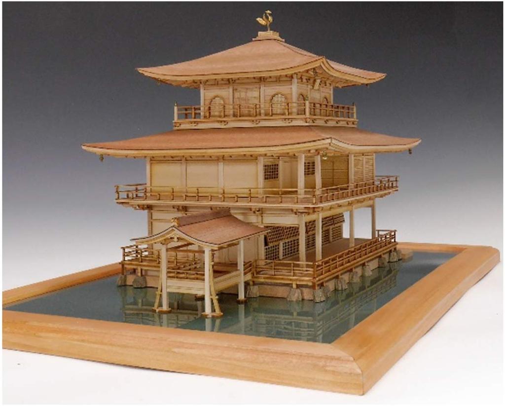 Woody Joe Rokuonji Kinkaku Shiraki Wooden Model Assembly Kit 1/75