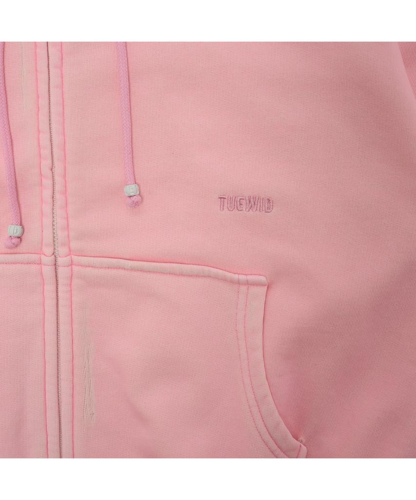 Tuewid Classic Embroidery Set Up Zip Up In Blush Pink
