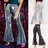 Fashion Women Sequin Night Club Casual High Waist Wide Leg Leggings Long Pants