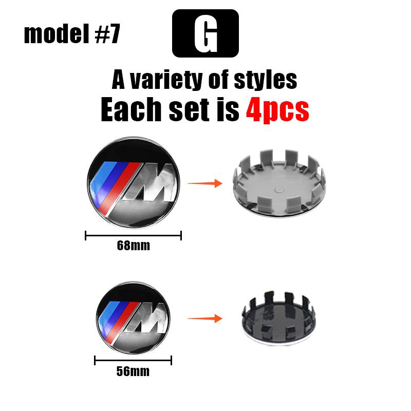 AXLUY1 4Pc 68mm 56mm Wheel Center Cover Wheel Hub Center Integrated Cover Logo For BMW G20 G32 G11 X3 X5 X4 X6 X7 G30 G12 F40 F30 X1 X2