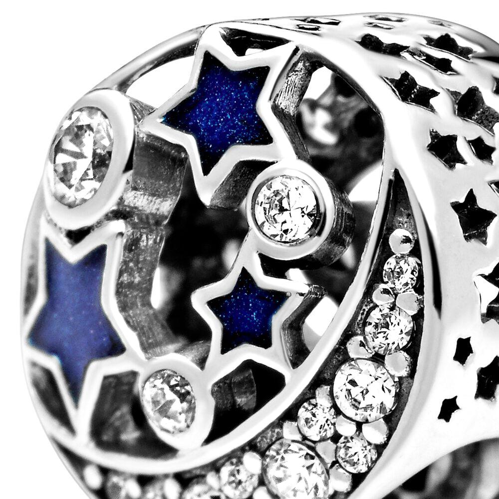 Небесно-голубые сверкающие звезды, бусины-шармы из стерлингового серебра S925, подходят для оригинального браслета, сделай сам, ювелирные изделия для женщин, подарок на день рождения