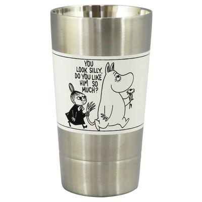 Стакан MOOMIN из нержавеющей стали, двойная структура, 350 мл, кремовый, белый, товары Moomin, скандинавский подарок на день, столовая посуда, подарок на свадьбу, прибл.. мамин
