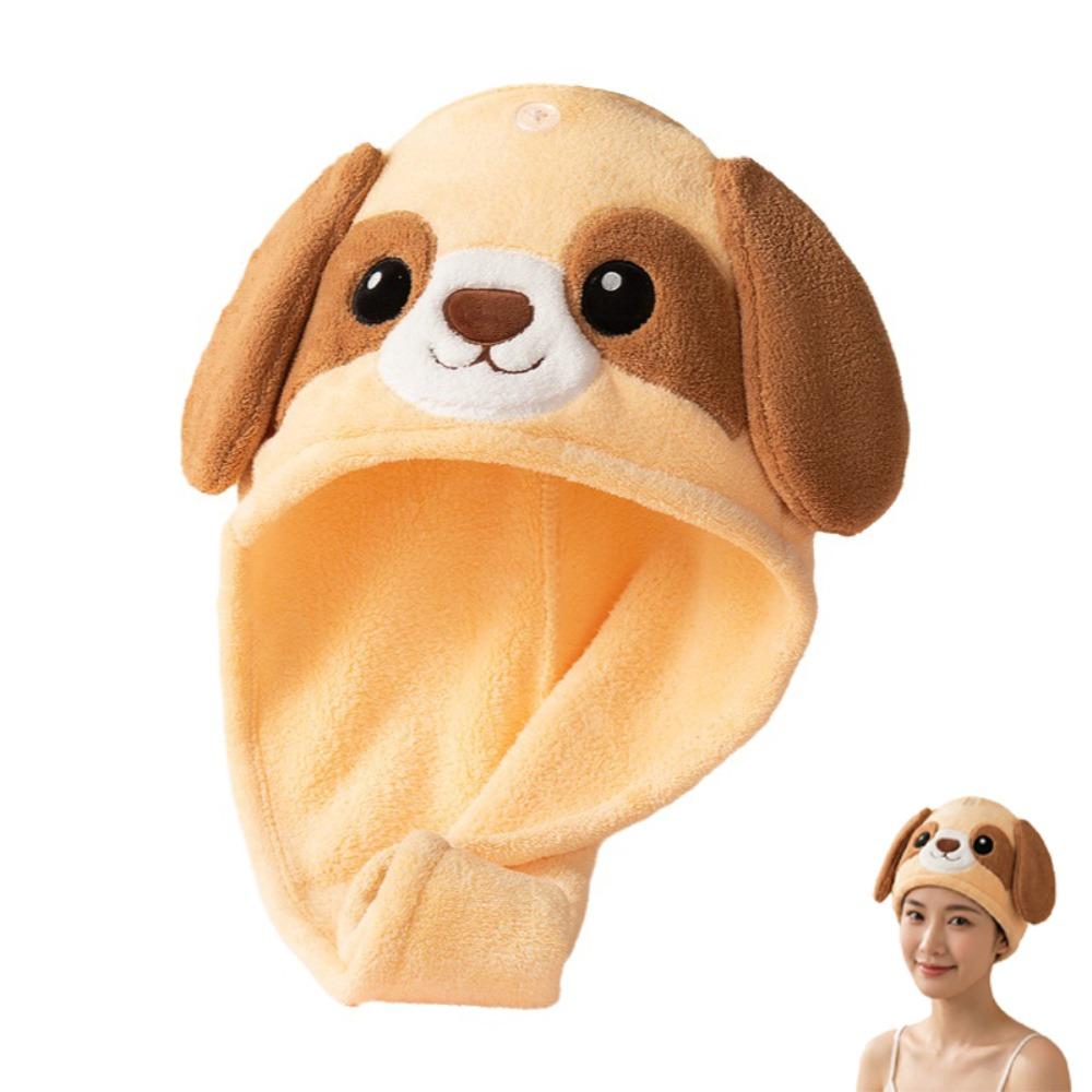 Soft Plush Hair Drying Cap Cartoon Shower Cap Cute Dry Hair Caps Hair