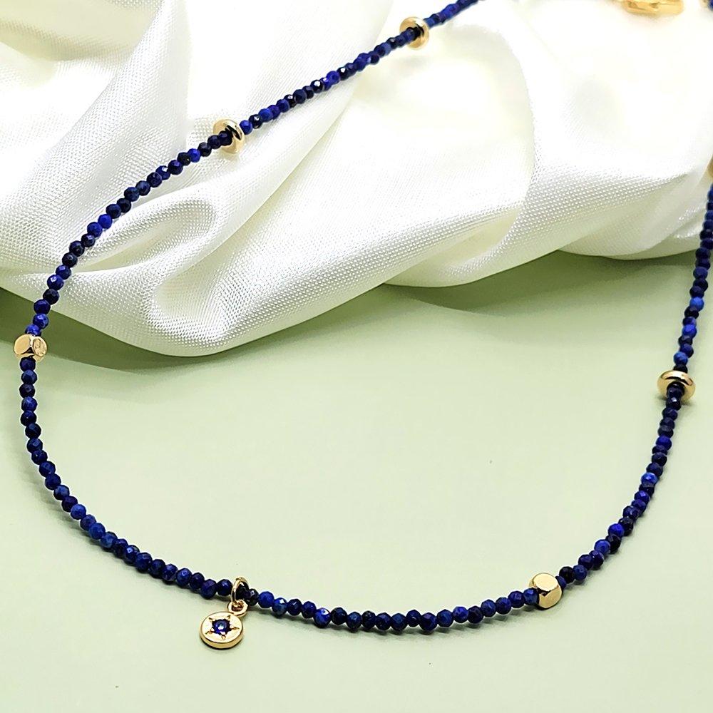 Slim Raw Lapis Lazuli Necklace