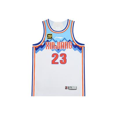 Баскетбольная майка Li Ning CBA Series с буквенным принтом, дышащая, универсальная, выпуск Alliance 24-25, сезон Xinjiang Team Shalamu 23 AAYU759-1