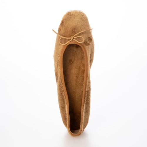 IK Plus Women's Ballet Flats, 1228, Camel, Size 23.5 Cm, 3E