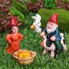 Landscape Fairy Garden Decorations Miniature Dwarf Figurine Riding Pig Gnome Female Goblin Statue