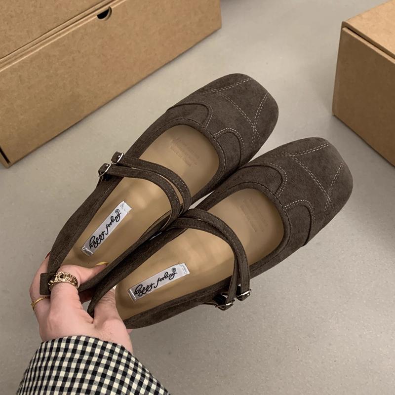 Fashion SUOJIALUN 2025 New Brand Women Flat Shoes Fashion Round Toe Mary Jane Shoes Soft Flat Heel Ladies Elegant Dress Single Shoes