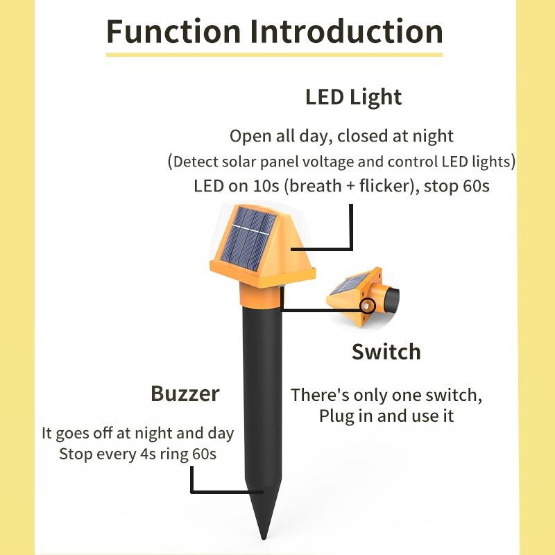 Отпугиватель мышей высокой мощности, светодиодный источник света, инвертор, ультразвуковой отпугиватель змей, солнечный водонепроницаемый отпугиватель животных для улицы