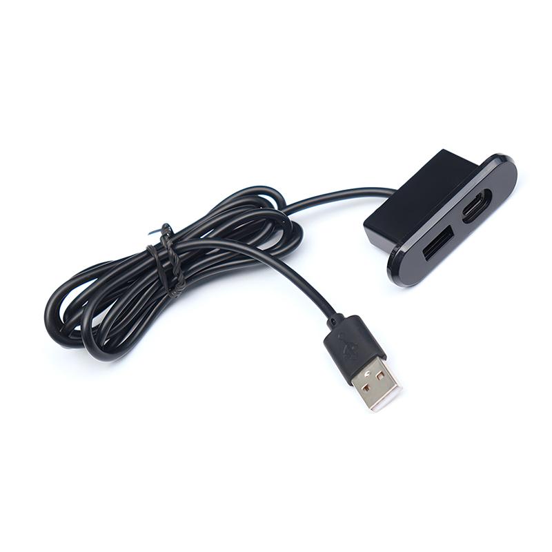 Для офисного стола, столика в спальне, встраиваемая розетка с 1 портом USB-A и 1 портом Type-C, встроенная скрытая розетка для рабочего стола с удлинительным шнуром 1,2 м