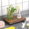 Retro Wooden Tray Pedestal Stand Bathroom Decor Vanity Hands Soap Scented Candle Storage Kitchen Seasoning Holder