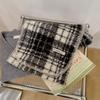Korean Style Plaid Fleece Scarf Coldproof Winter Cashmere Shawl Elegant Curly Wool Scarf  Women