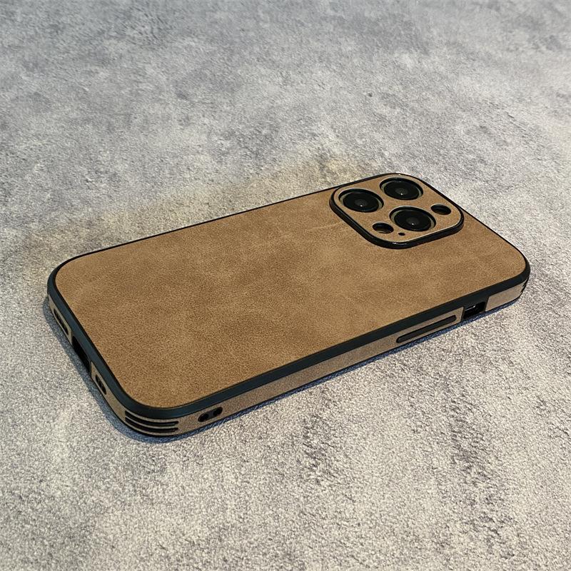 Текстура ретро-замши подходит для чехлов для телефонов Apple 14promax, IPhone13 Business 12 противоударных 11 защитных чехлов
