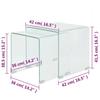  Set of 2 Nesting Tables, Tempered Glass