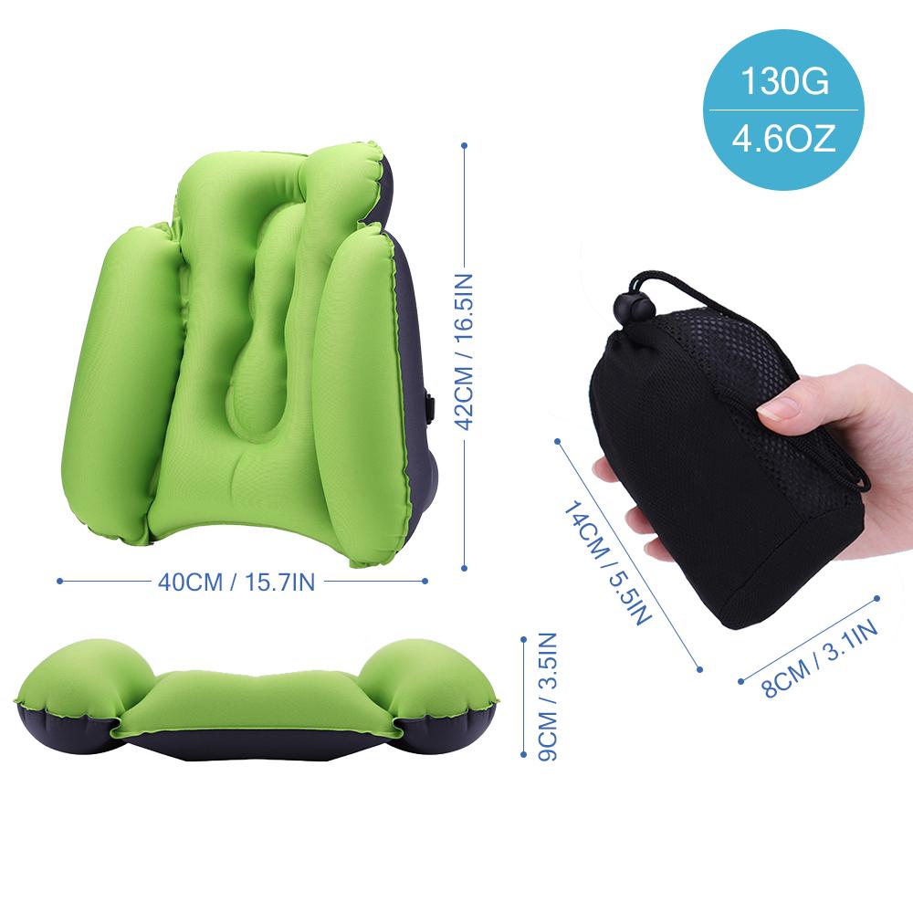 Inflatable Lumbar Support Pillow Back Pillow Lumbar Cushion Chair Back Pillow for Airplane Office Chair Car