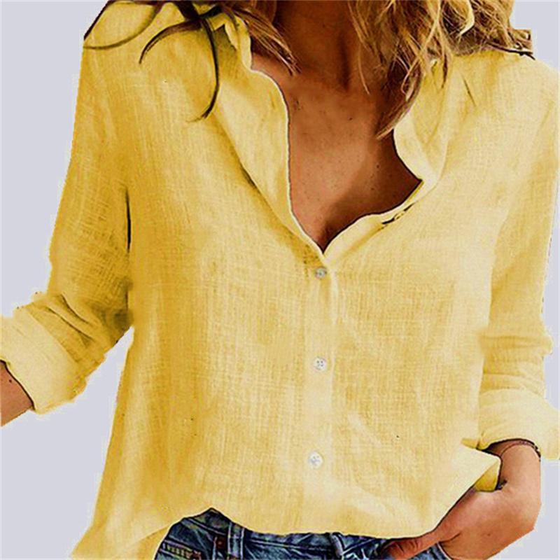 Women Shirts Spring Fall Long Sleeve Lapel Button Up Oversized Shirt Ladies Casual Plus Size Blouse Top White Black