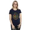 HARRY POTTER Женская/женская хлопковая футболка с гербом Хогвартса
