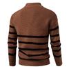 Men S Half Zip Stand Collar Knitted Sweater Long Sleeve Thick Autumn Winter