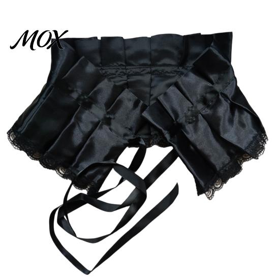 Fashion Neck Decor Vintage Victorian Ruffled Shrug Shawl, Gothic Fake Collar Shoulder Wrap Adjustable Ribbon Tie Capelet with for Cosplay Costume