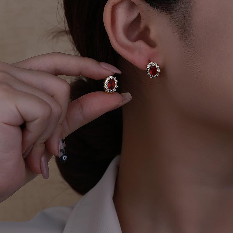 BELLA BOX Новая европейская и американская мода золотая серьга-кольцо женские циркониевые изумрудные серьги и украшения