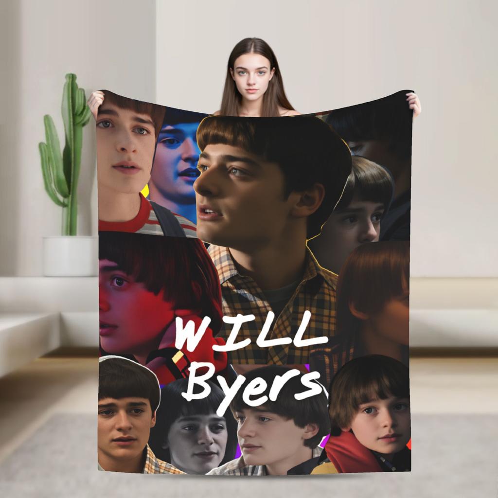 Will Byers Flannel Blanket Warm Throw Blanket for Living Room Airplane Travel Pattern Bedspread Sofa Bed Cover