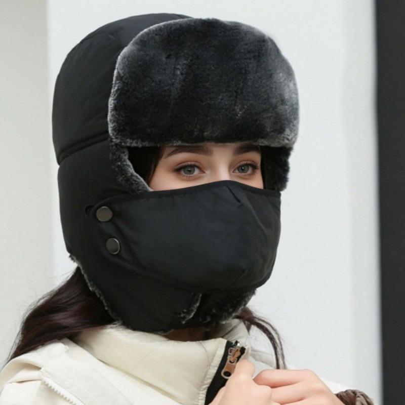 Winter Large Men's Outdoor Cycling Thermal Hat, Windshield and Cold Hat, Thickened and Enlarged Ear Protection Cotton Hat