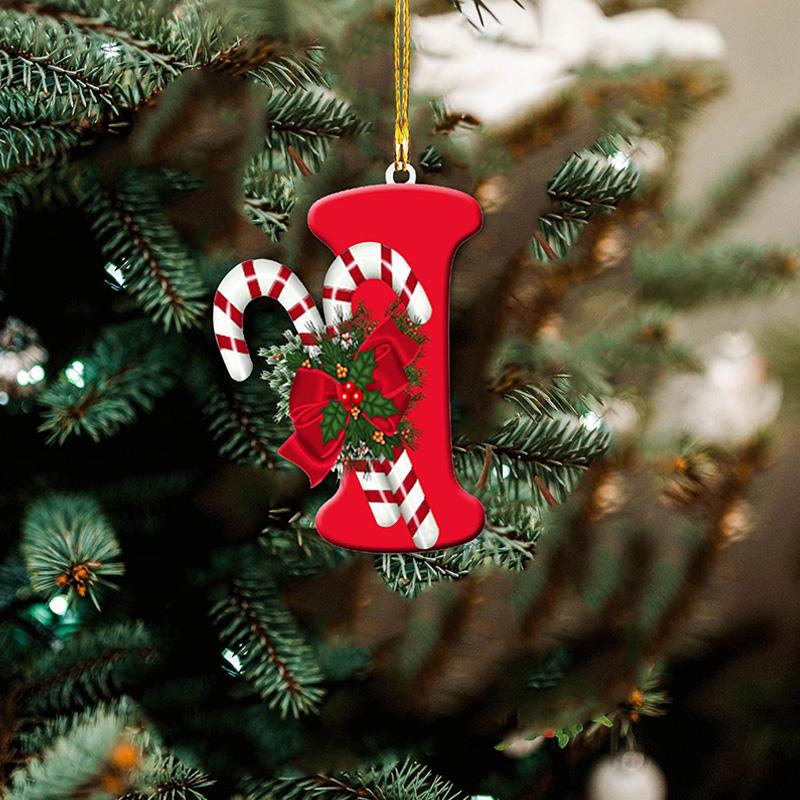 1 шт. Новый, креативный, подвесной, новогодняя елка, алфавит, акрил, плоский, украшение для домашней вечеринки, украшение в подарок