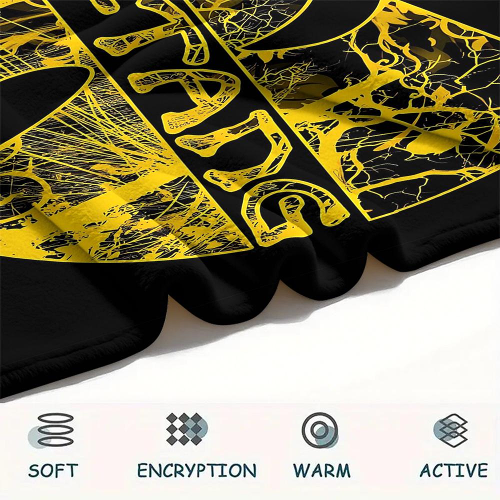 1 шт. Фланелевое одеяло с принтом Wu-Tang Clan, Высокое качество, Для всех сезонов, Декор для дома, Тепло и уют, Идеально для рождественских подарков