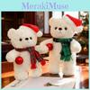 Plush Bear Toy With Scarf And Hat Decor For Kids Christmas Gift And Birthday Present