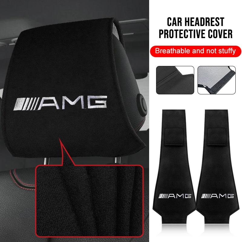 2Pcs Car Seat Back Headrest Pillow Storage Bag Dustproof Cover Stickers For Mercedes Benz AMG W204 W213 W205 W211 W212 W176 LR1