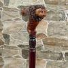Lion Head Cane  Designer Walking Cane, Hand Carved Wooden Cane,