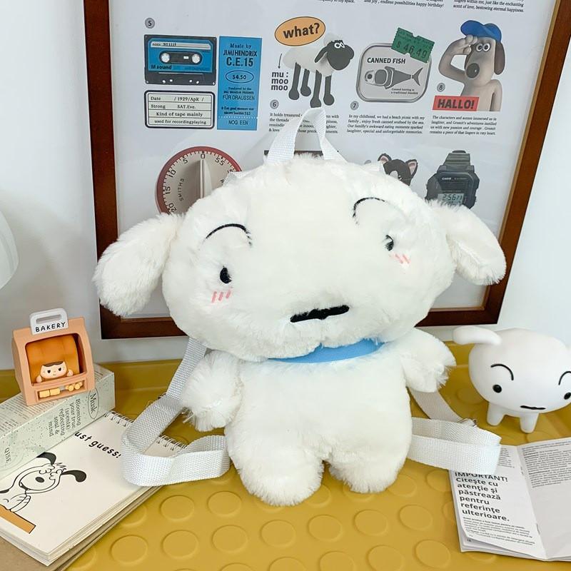 Cute Cartoon Crayon Shin Chan Boochan Dog Rabbit Plush Backpack For Kids