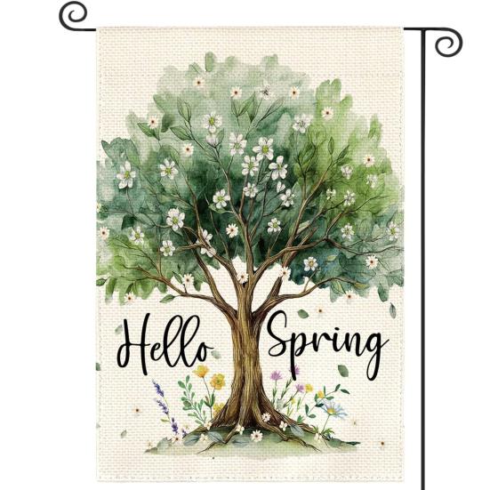 Double-Sided Garden Flag for Porch 12x18 Inch Fade-Resistant Spring Floral Butterfly Print Decorative Flag for Outdoor Yard Patio Mailbox Seasonal