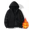 Zipper Hooded Sweatshirt Autumn Winter Fleece-lined Warm Composite Cardigan Pure Cotton Casual Men Women Base Solid Color Y2k