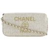 Deauville ChainShoulder Shoulder Bag A84415 2-way Clutch White Tweed Women Used