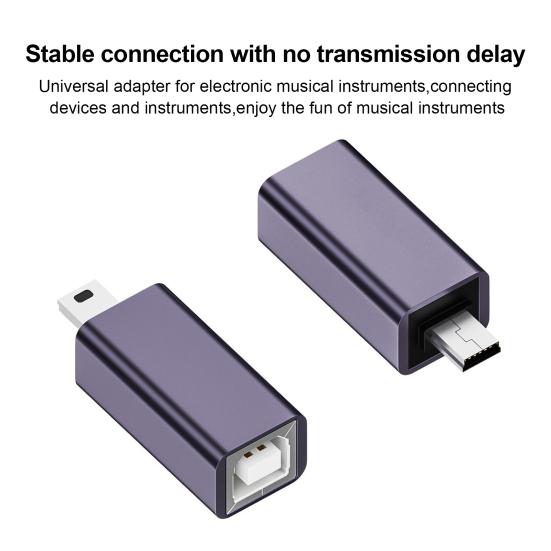 Female Piano Drum Printer Adapter to Type-C/Micro/Mini Male Phone Computer Electronic 480Mbps USB2.0 Convertor