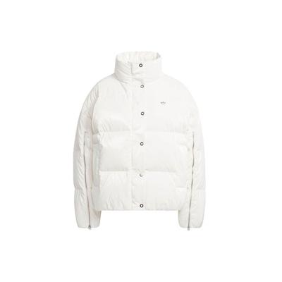 Оригинальная 600 Fill Solid Color Glossy Loose Теплая куртка-пуховик с длинными рукавами Женская верхняя одежда белого цвета IU4798