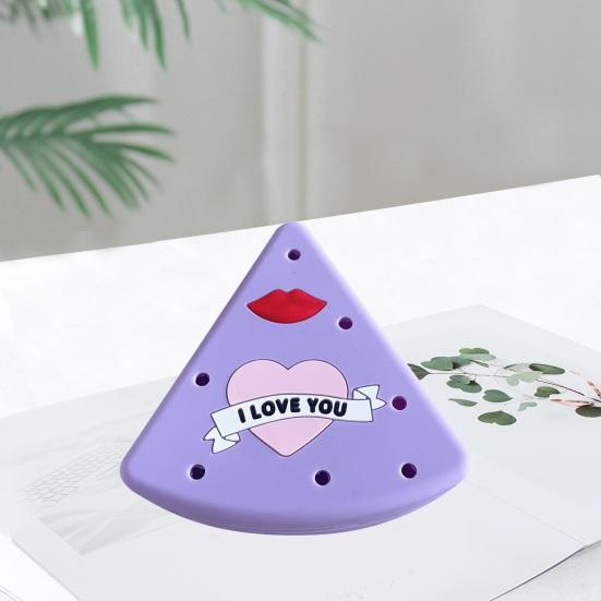 Пудреница Yousheng Контейнер Держатель с отверстиями Треугольная форма Сердце Узор рта Дышащий Полый Силиконовый Держатель для спонжа для красоты и макияжа